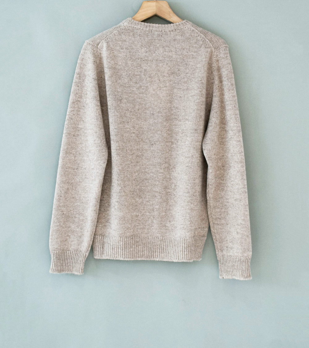 Evan Kinori 'Crewneck Sweater' (Oatmeal Cashmere Linen)
