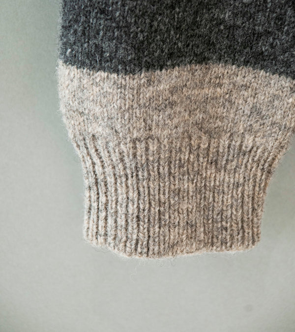 Evan Kinori 'Striped Sweater' (Charcoal Light Grey Top Dyed Wool)