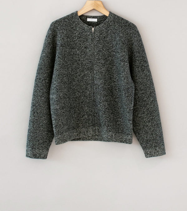 Lady White Co 'Wool Link Zip Cardigan' (Black Twist)