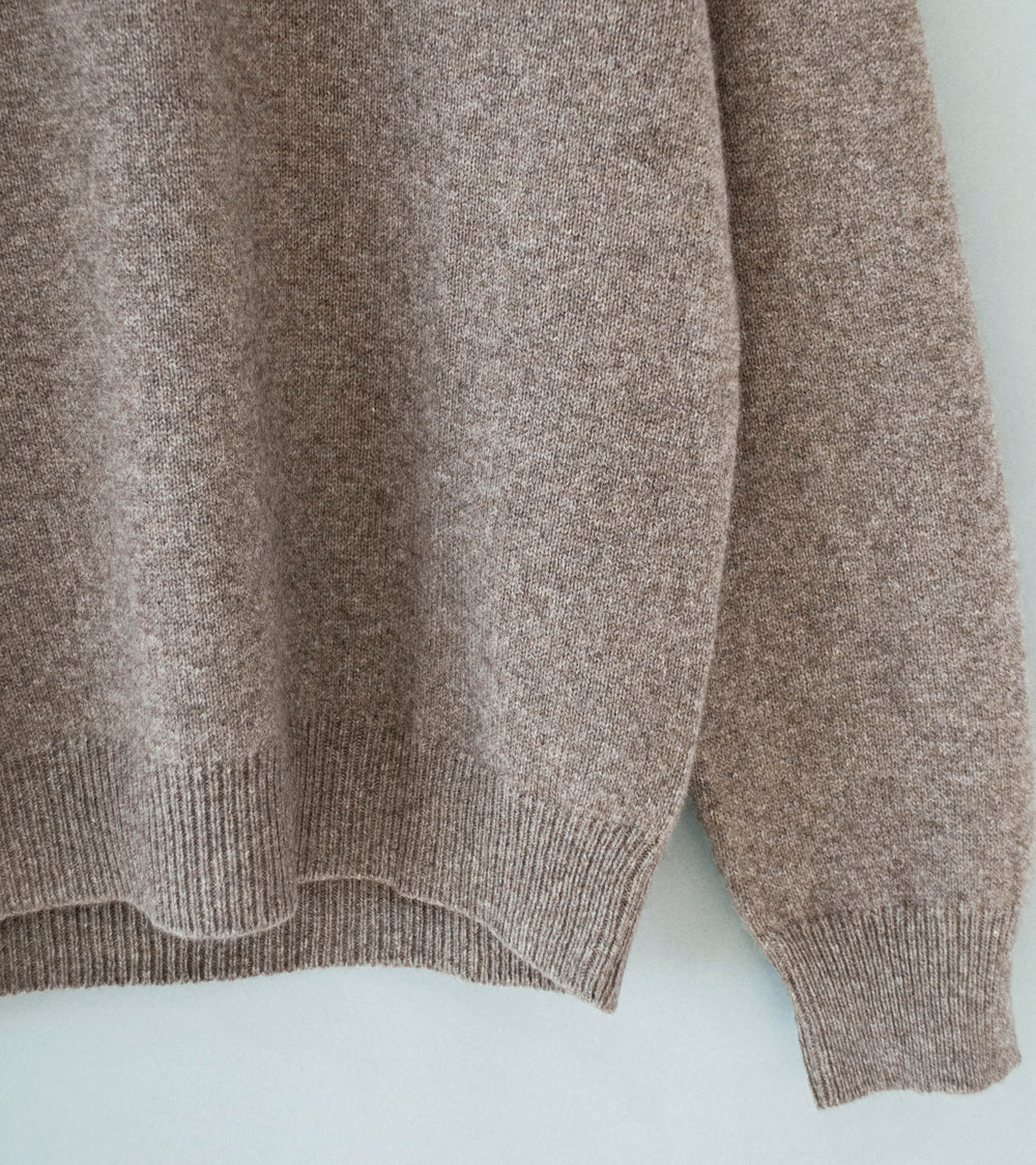 Evan Kinori 'Knit Polo' (Dark Brown Light Brown Undyed Yak Wool)
