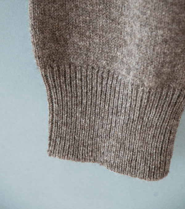 Evan Kinori 'Knit Polo' (Dark Brown Light Brown Undyed Yak Wool)