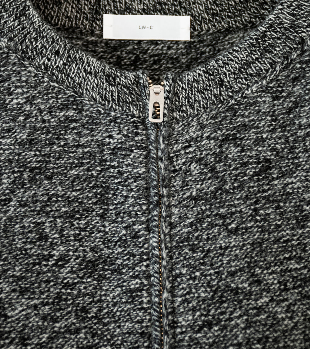 Lady White Co 'Wool Link Zip Cardigan' (Black Twist)