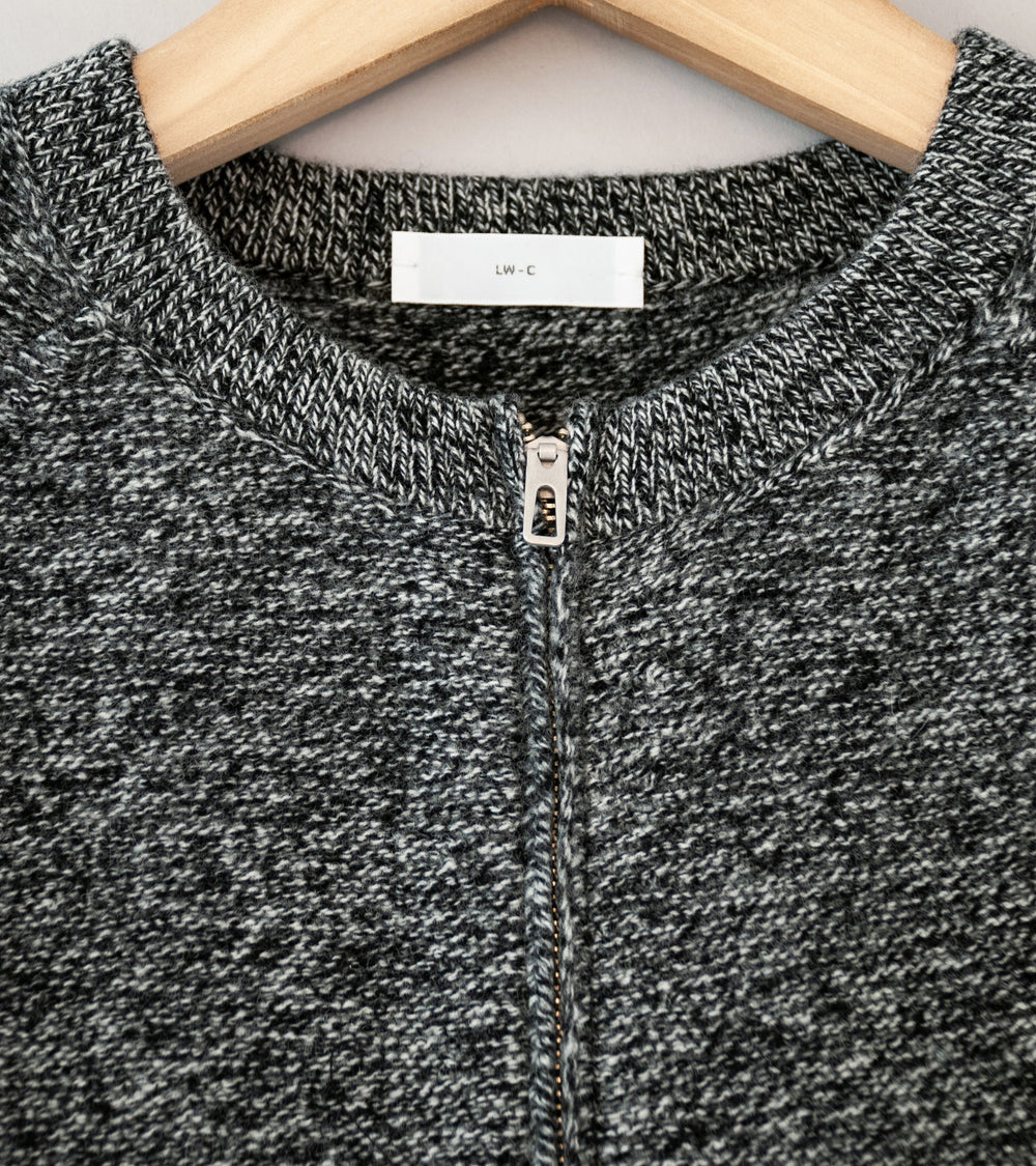 Lady White Co 'Wool Link Zip Cardigan' (Black Twist)