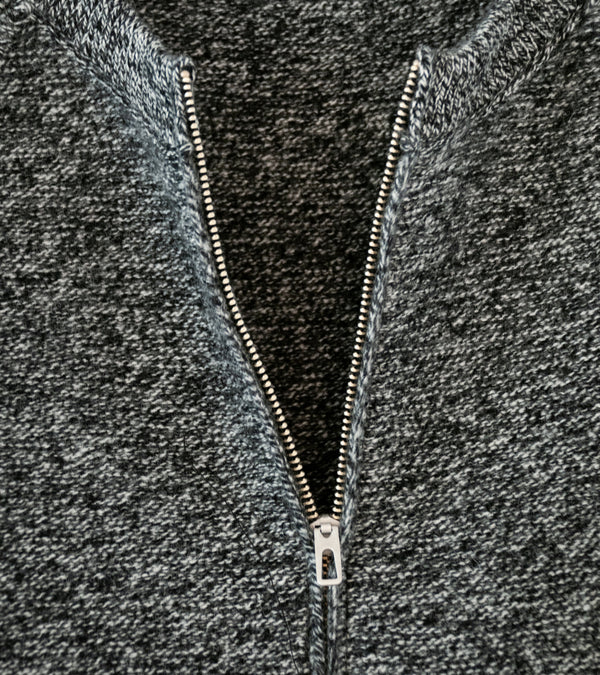 Lady White Co 'Wool Link Zip Cardigan' (Black Twist)