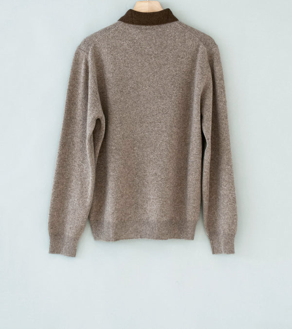 Evan Kinori 'Knit Polo' (Dark Brown Light Brown Undyed Yak Wool)