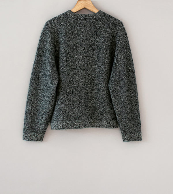 Lady White Co 'Wool Link Zip Cardigan' (Black Twist)