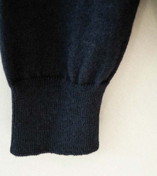 Evan Kinori 'Thin Crewneck Sweater' (Navy Lt. Wt. Wool Cotton)