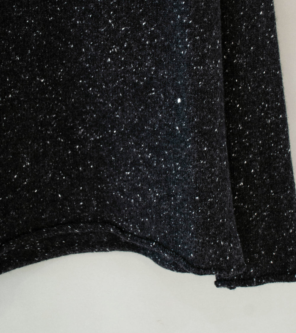 Evan Kinori 'Rollneck Sweater' (Black Wool Cashmere Tweed)