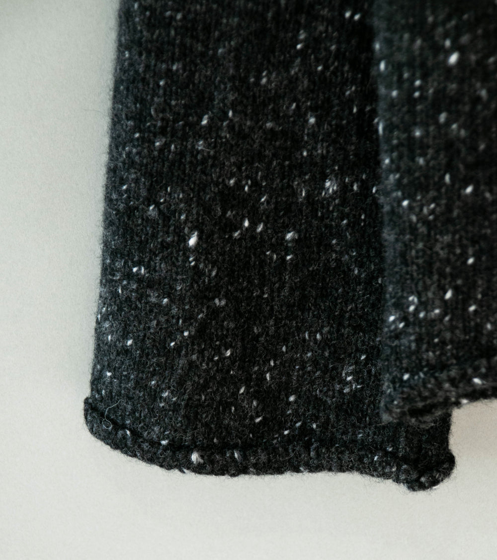 Evan Kinori 'Rollneck Sweater' (Black Wool Cashmere Tweed)