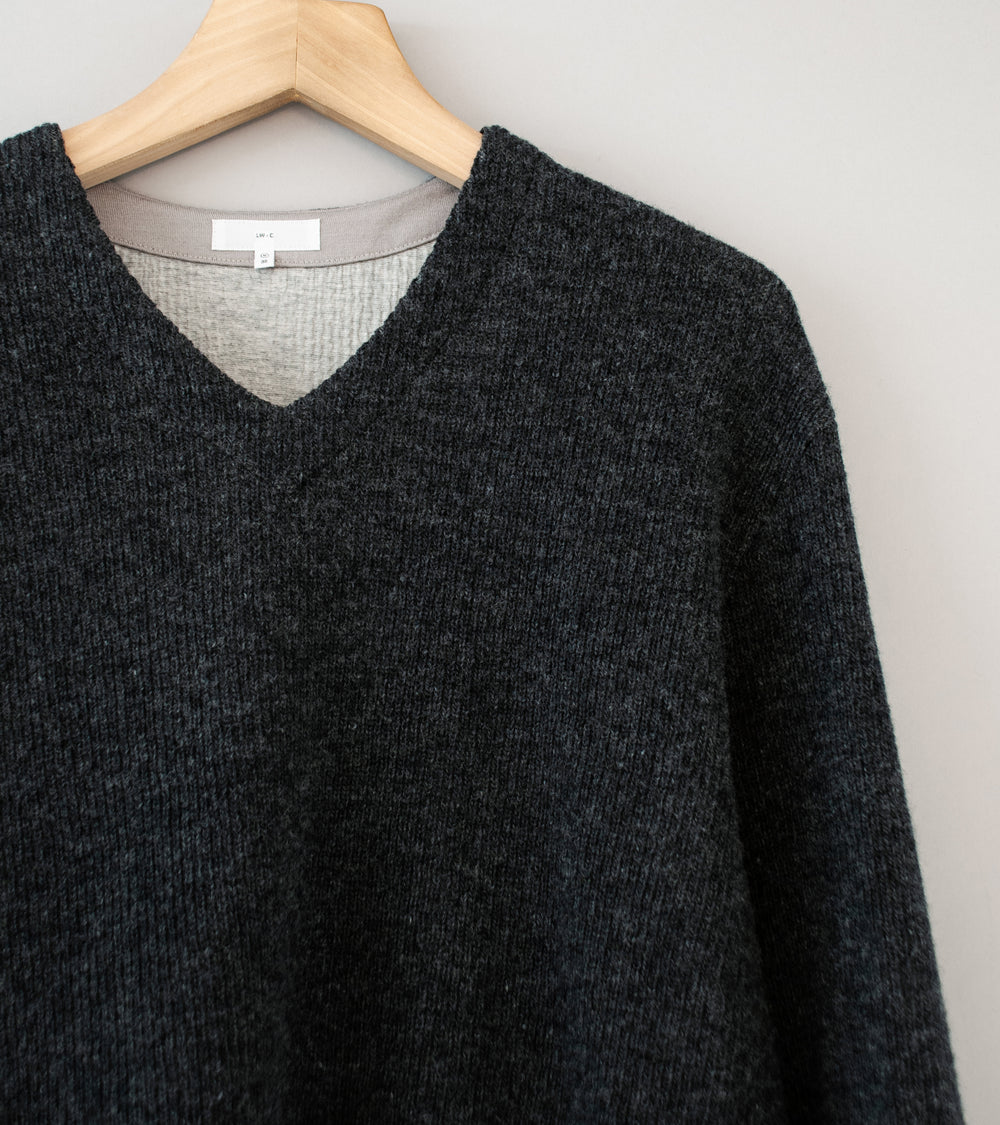 Lady White Co 'V-Neck Snap Sweater' (Charcoal)