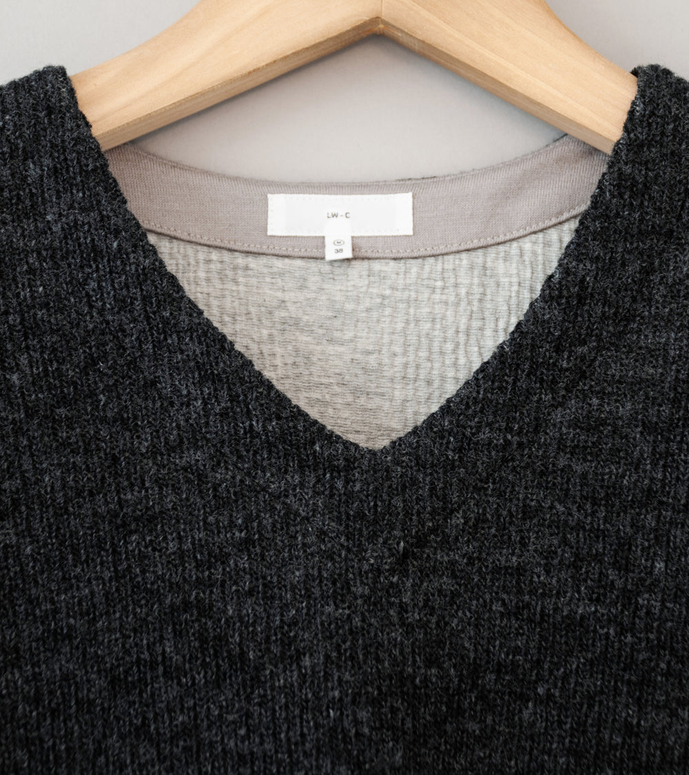 Lady White Co 'V-Neck Snap Sweater' (Charcoal)