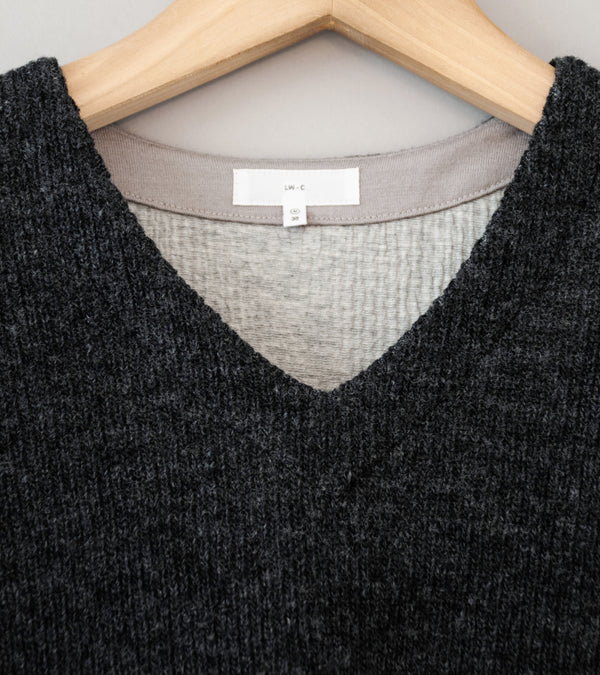 Lady White Co 'V-Neck Snap Sweater' (Charcoal)