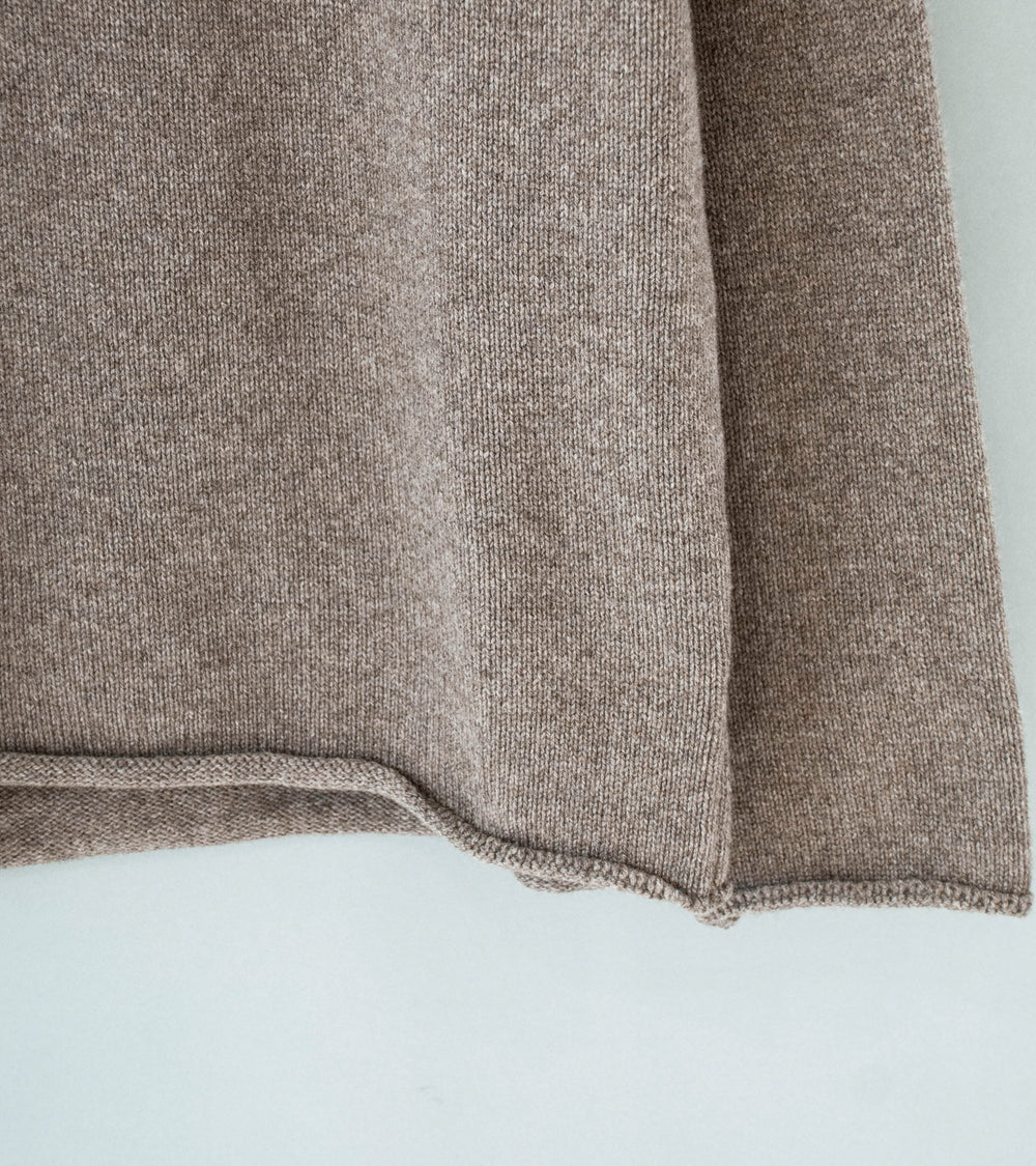 Evan Kinori 'Rollneck Sweater' (Light Brown Undyed Yak Wool)