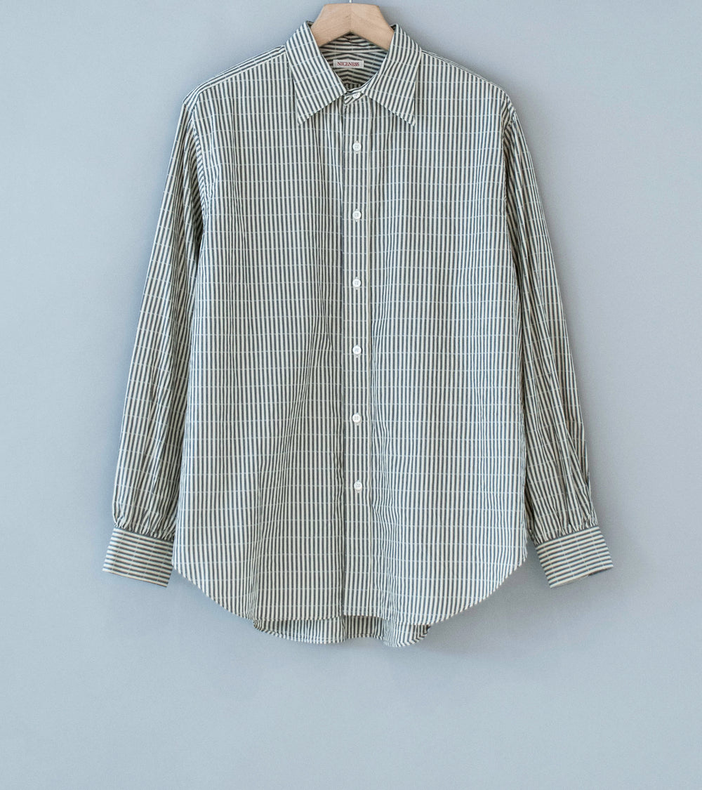 Niceness 'CLEMENT Dobby Stripe Regular Collar Dress Shirt' (Gray)