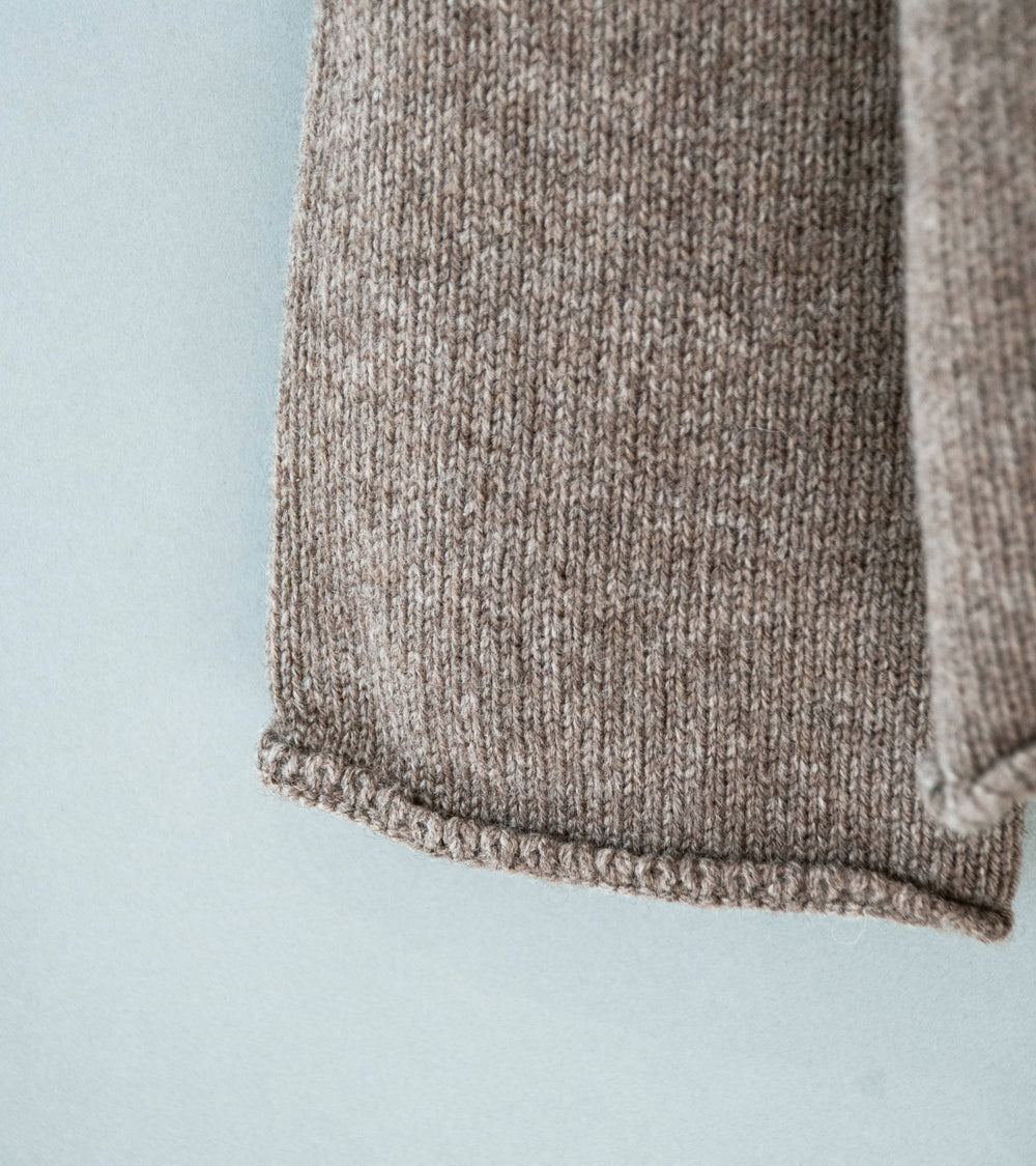 Evan Kinori 'Rollneck Sweater' (Light Brown Undyed Yak Wool)