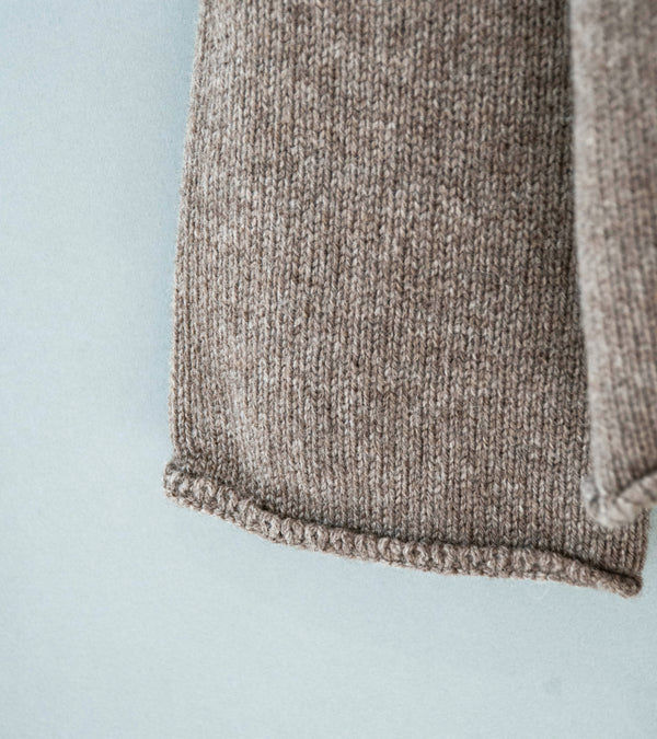 Evan Kinori 'Rollneck Sweater' (Light Brown Undyed Yak Wool)