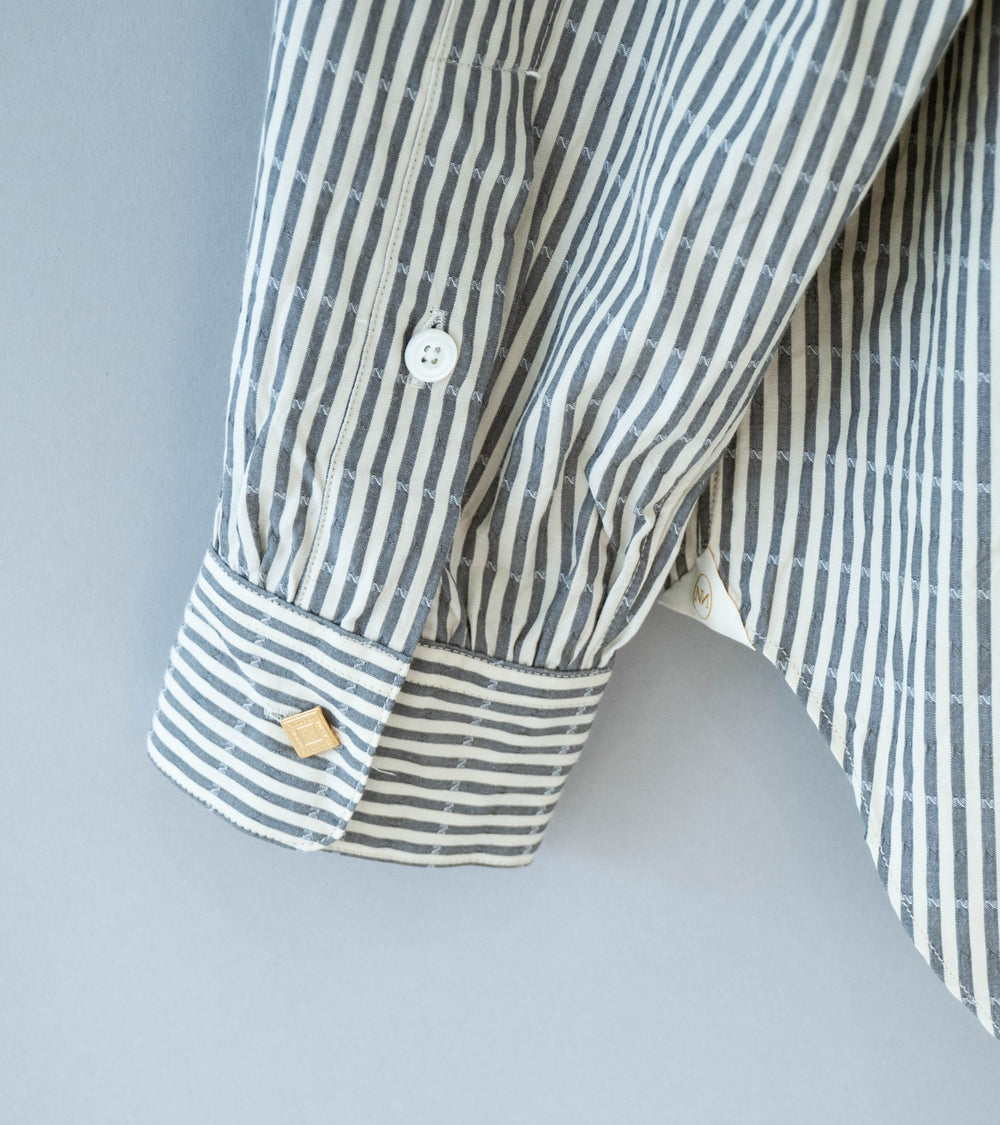Niceness 'CLEMENT Dobby Stripe Regular Collar Dress Shirt' (Gray)