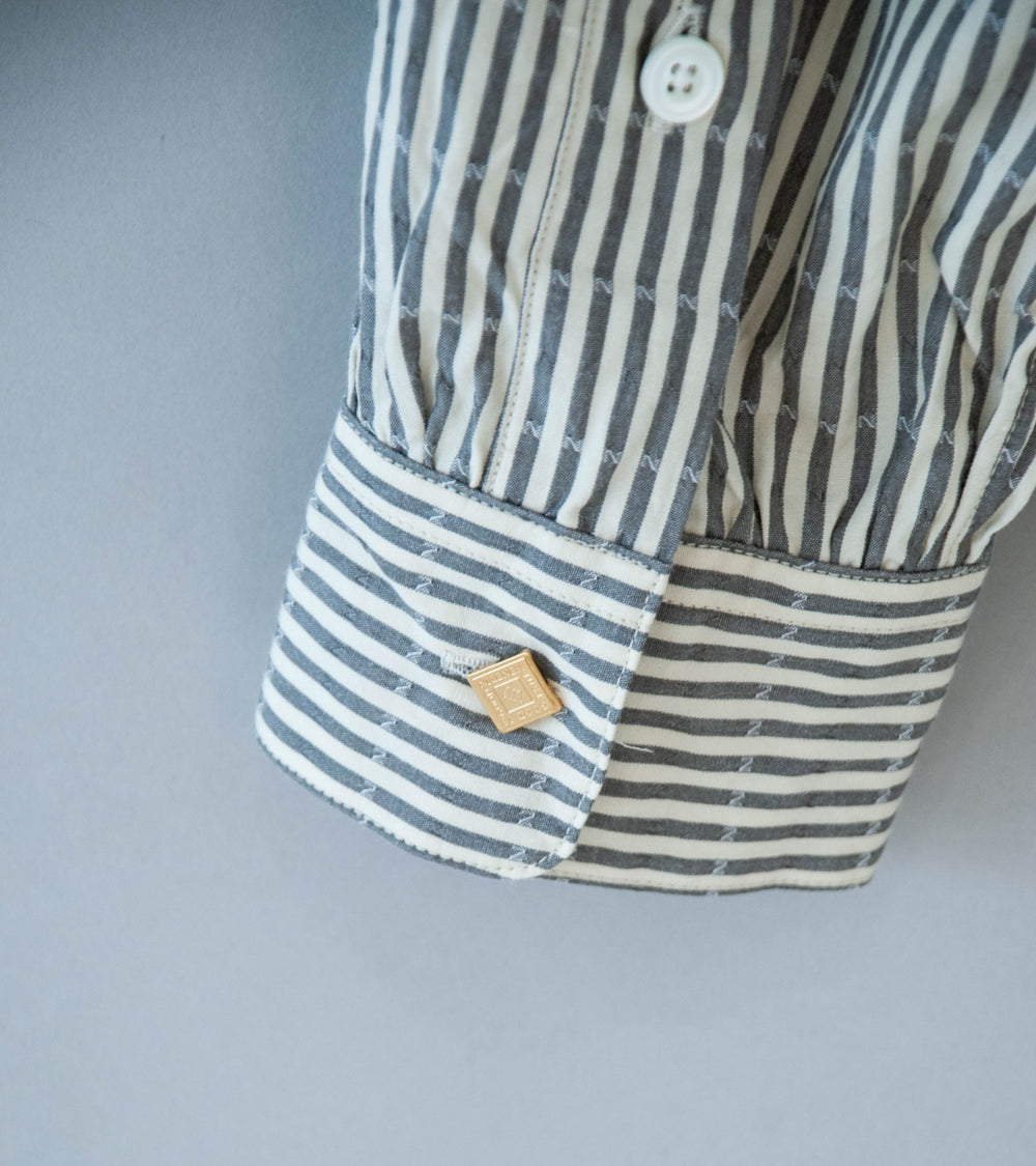 Niceness 'CLEMENT Dobby Stripe Regular Collar Dress Shirt' (Gray)