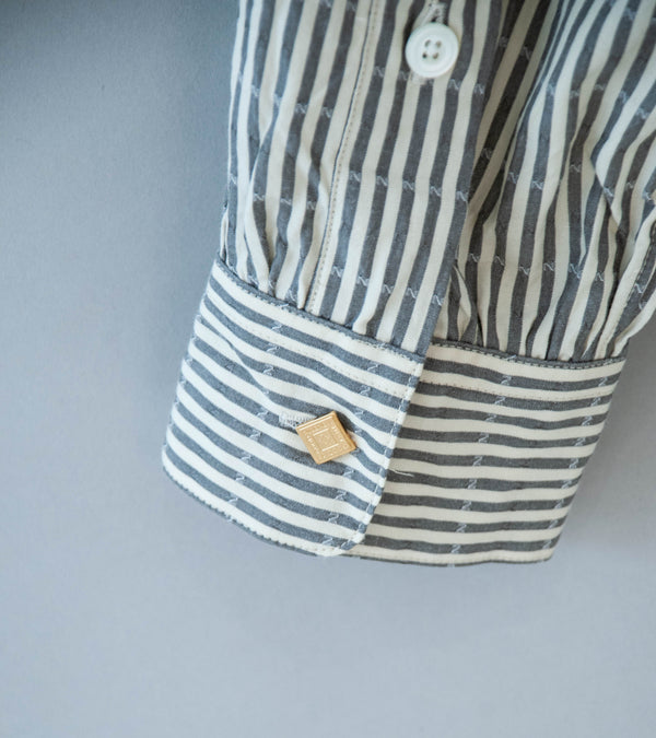 Niceness 'CLEMENT Dobby Stripe Regular Collar Dress Shirt' (Gray)