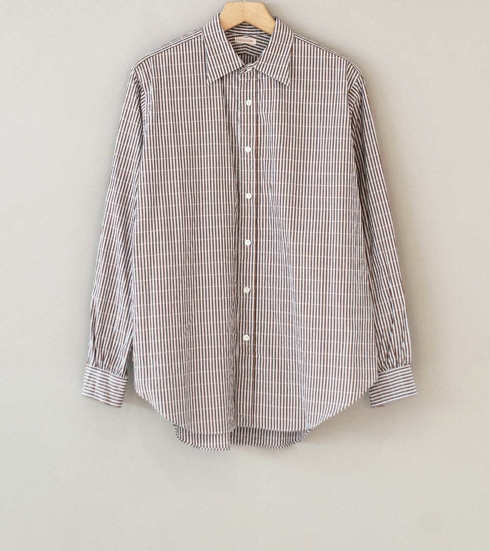 Niceness 'CLEMENT Dobby Stripe Regular Collar Dress Shirt' (Blue)
