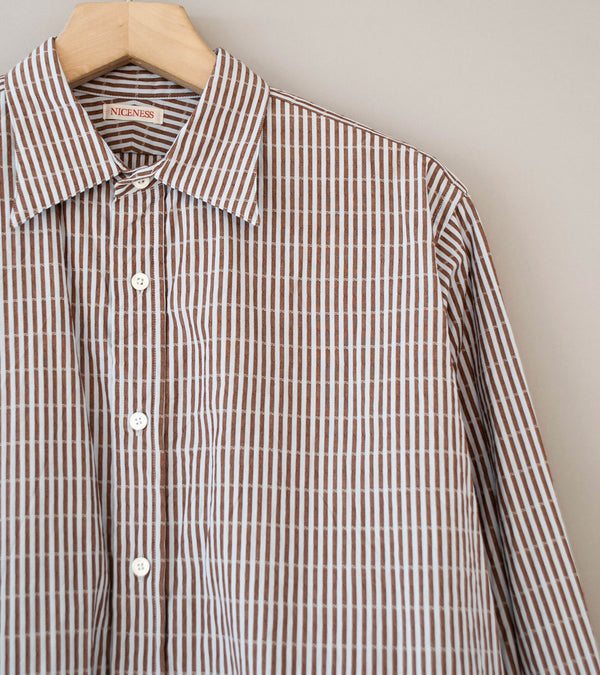 Niceness 'CLEMENT Dobby Stripe Regular Collar Dress Shirt' (Blue)