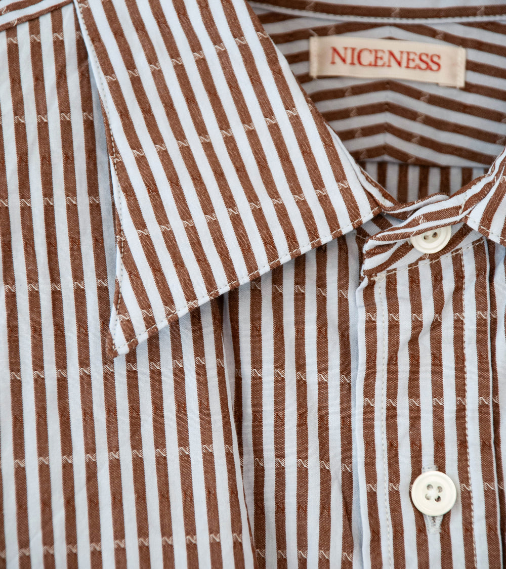 Niceness 'CLEMENT Dobby Stripe Regular Collar Dress Shirt' (Blue)