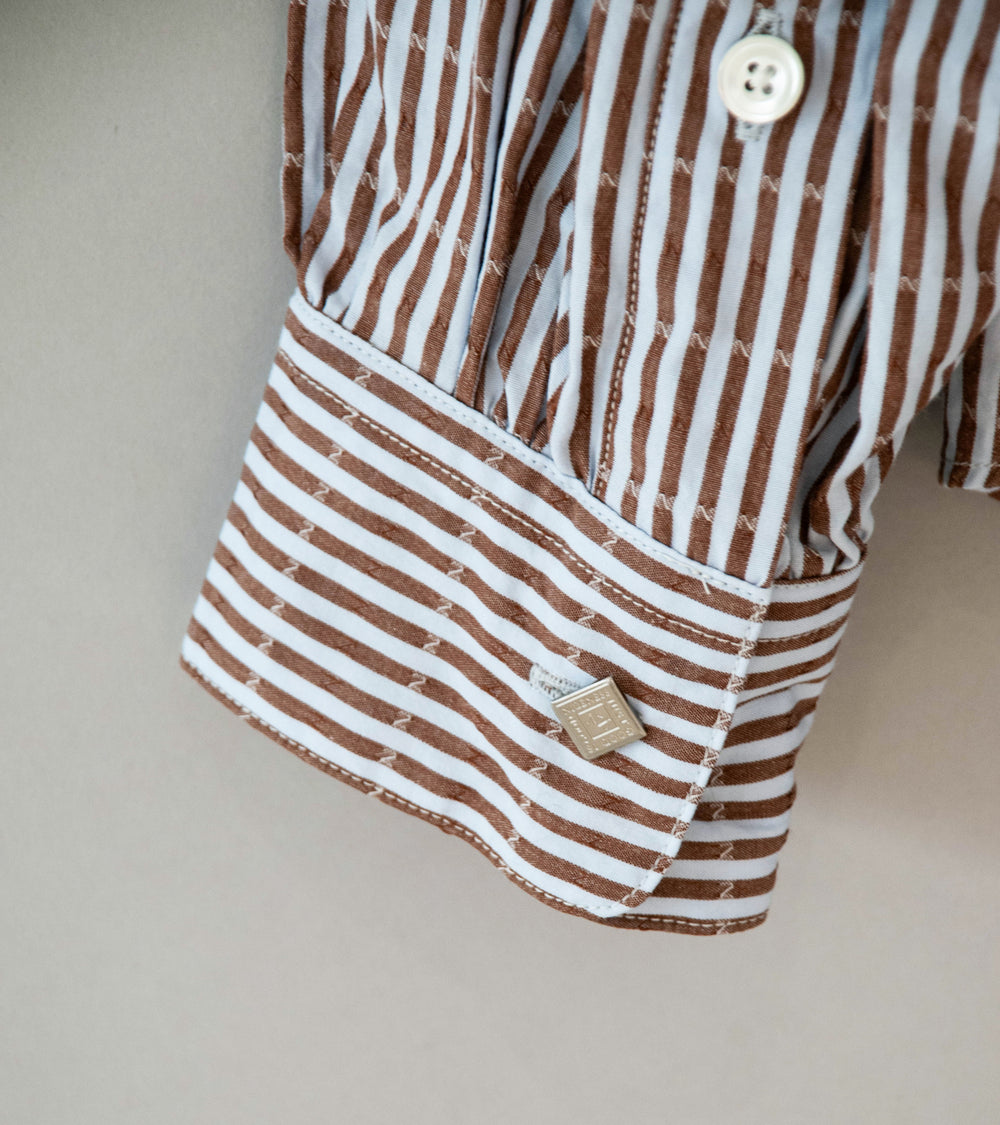 Niceness 'CLEMENT Dobby Stripe Regular Collar Dress Shirt' (Blue)