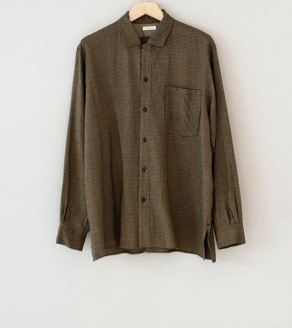 Niceness 'S.COIL Super 140's Open Collar Dress Shirt' (Khaki)