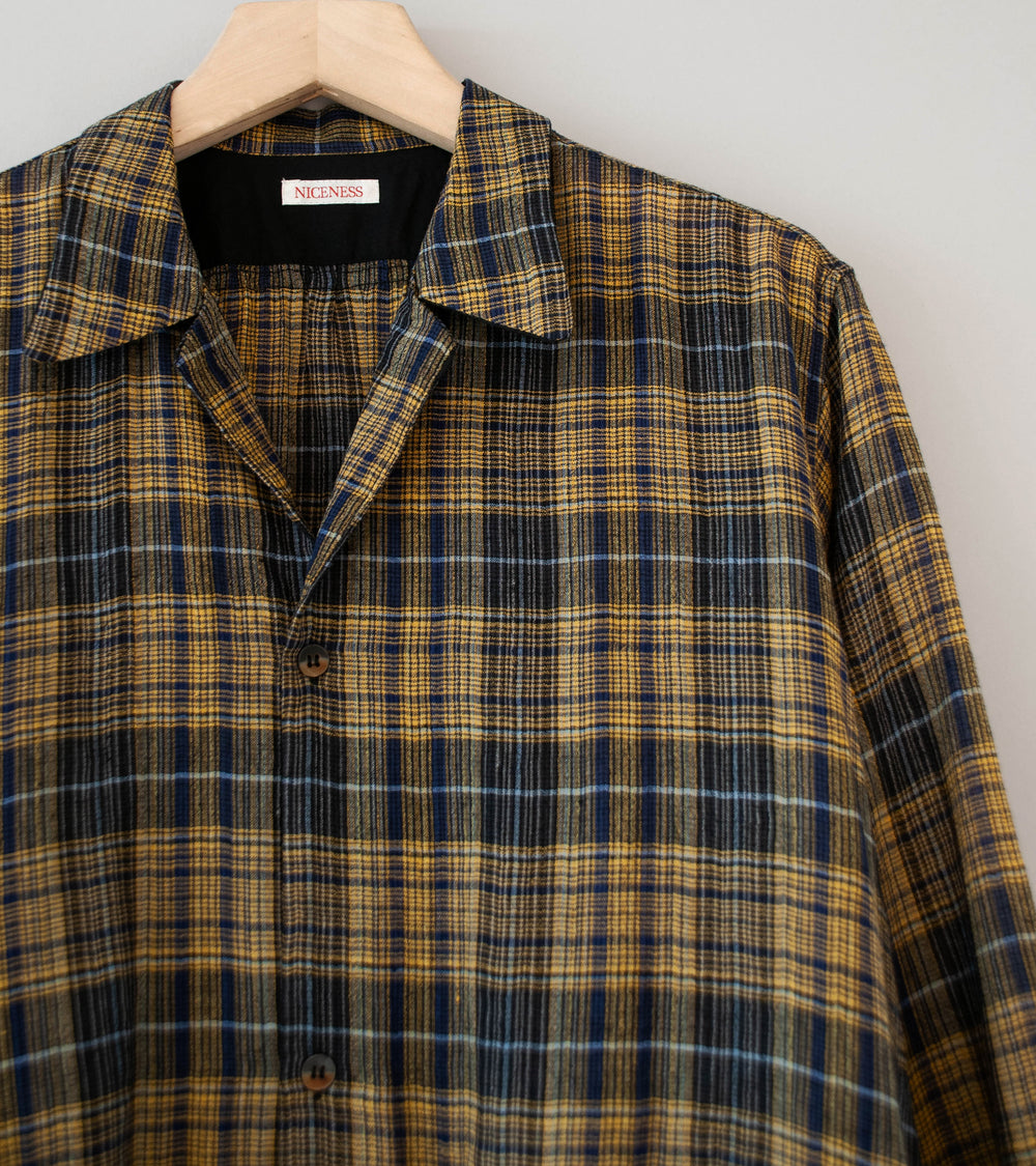 Niceness 'THOM Open Collar Jacket Shirt' (Yellow)