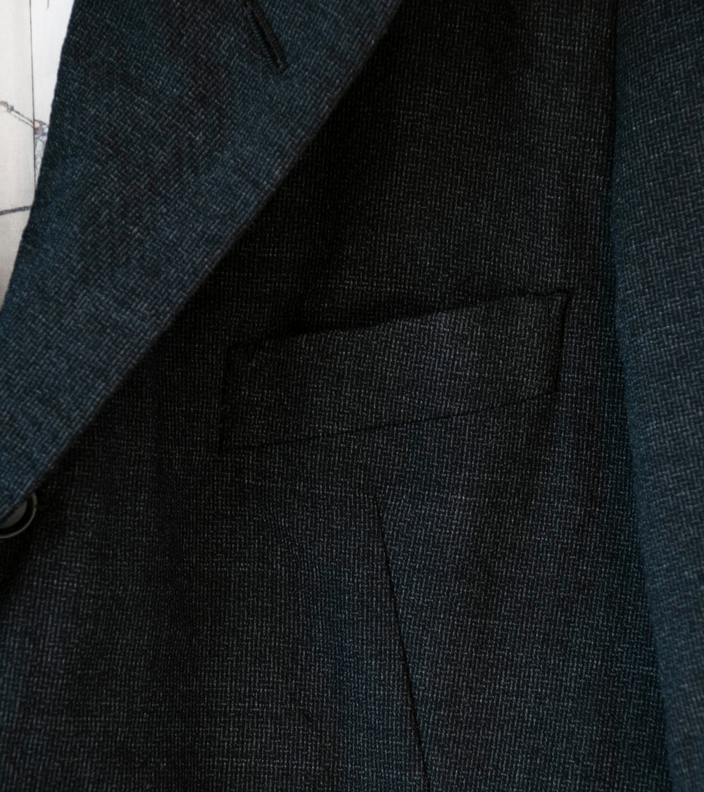 Niceness 'T.ROLAND Clover Leaf Mélange Herringbone Jacket' (Charcoal)