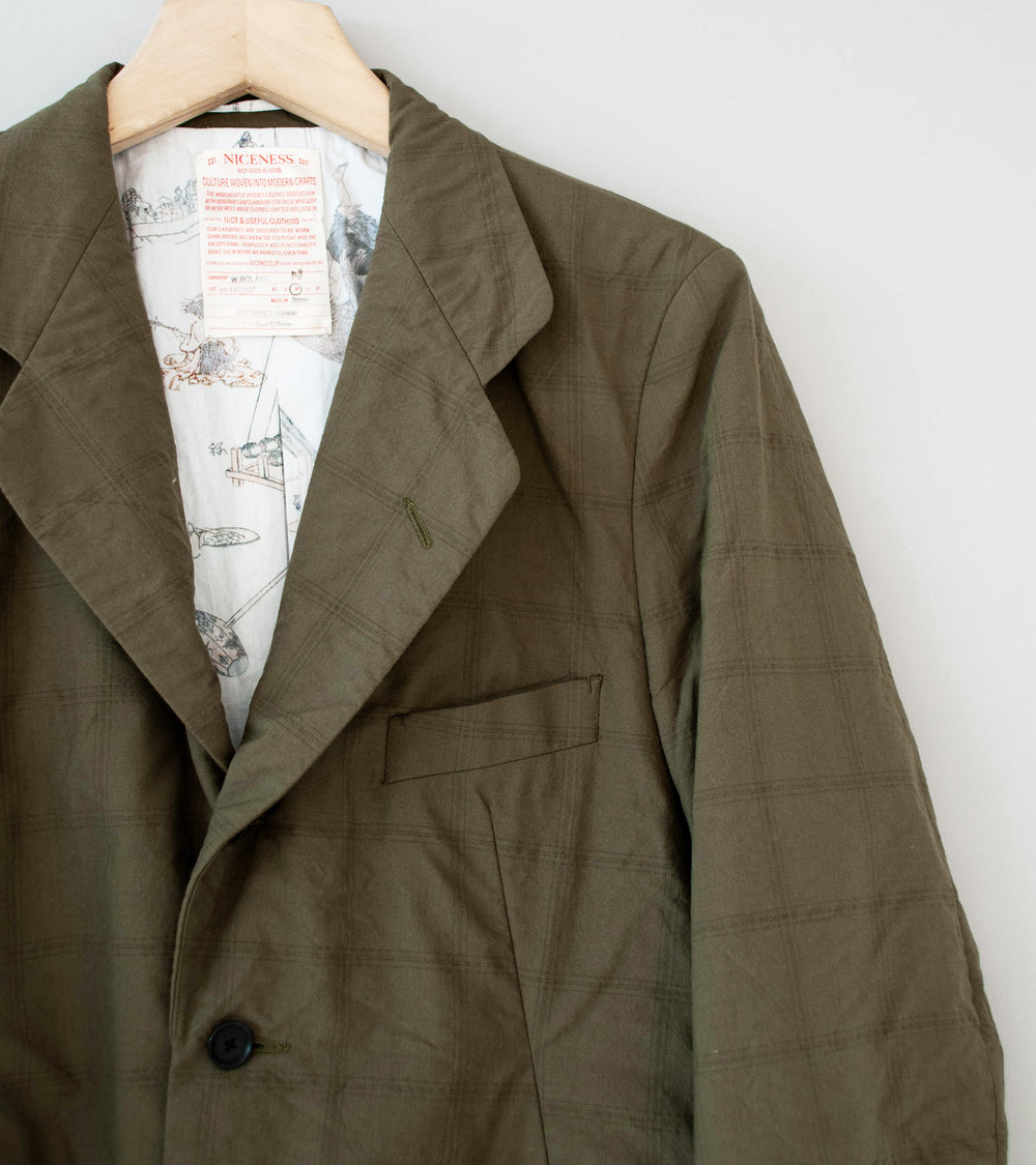 Niceness 'W.ROLAND Clover Leaf Check Jacket' (Khaki)