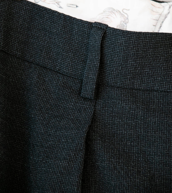 Niceness 'T.SCHENKER Flying V Mélange Herringbone Trousers' (Charcoal)