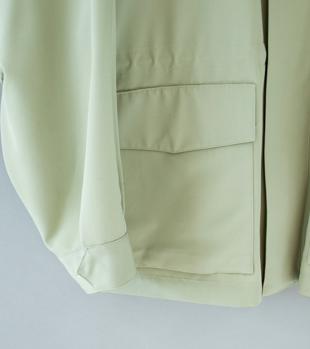 Auralee 'Wool Max Canvas High Neck Zip Blouson' (Pale Olive)