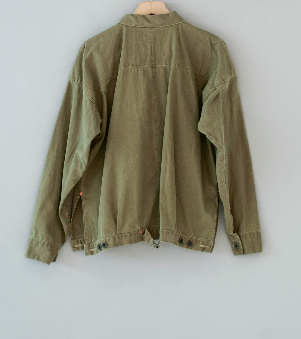 Niceness 'H.THORNHILL Vintage Treated Herringbone Trucker Jacket' (Khaki)
