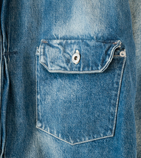 Niceness 'D.THORNHILL Distressed Denim Trucker Jacket' (Indigo)