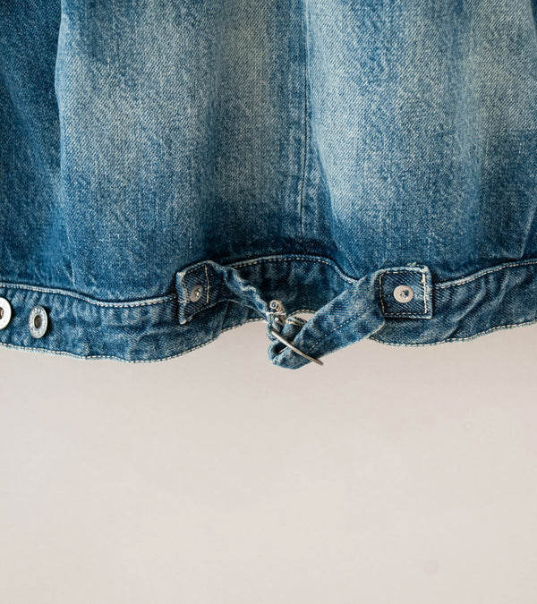 Niceness 'D.THORNHILL Distressed Denim Trucker Jacket' (Indigo)