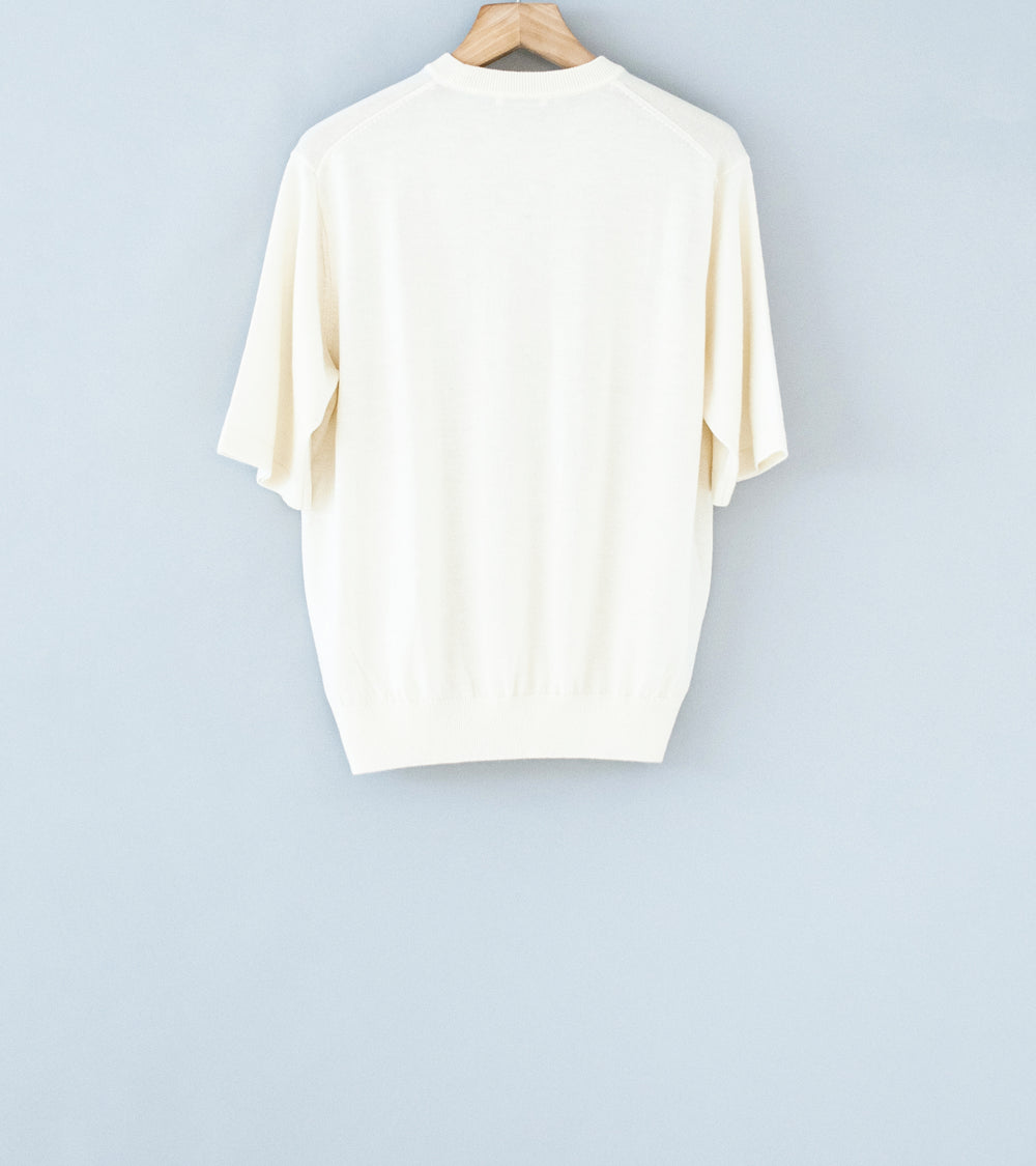 Auralee 'Hard Twist Cashmere Knit Tee' (Ivory White)