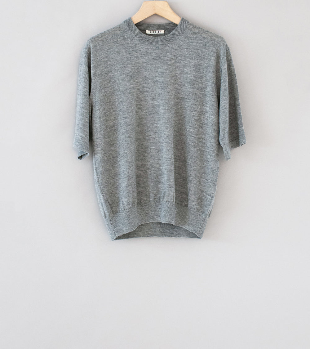 Auralee 'Hard Twist Cashmere Knit Tee' (Top Gray)