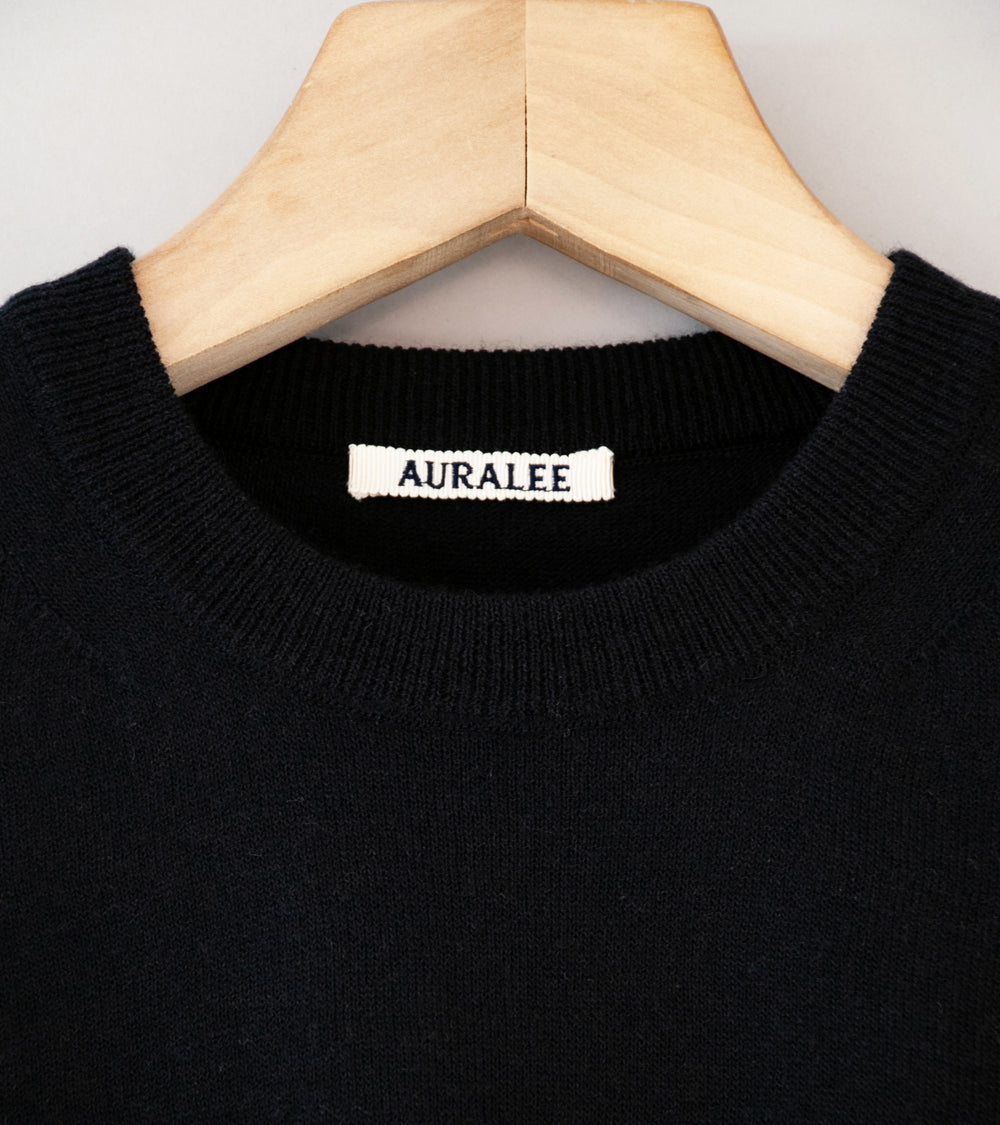 Auralee 'Hard Twist Cashmere Knit Tee' (Black)