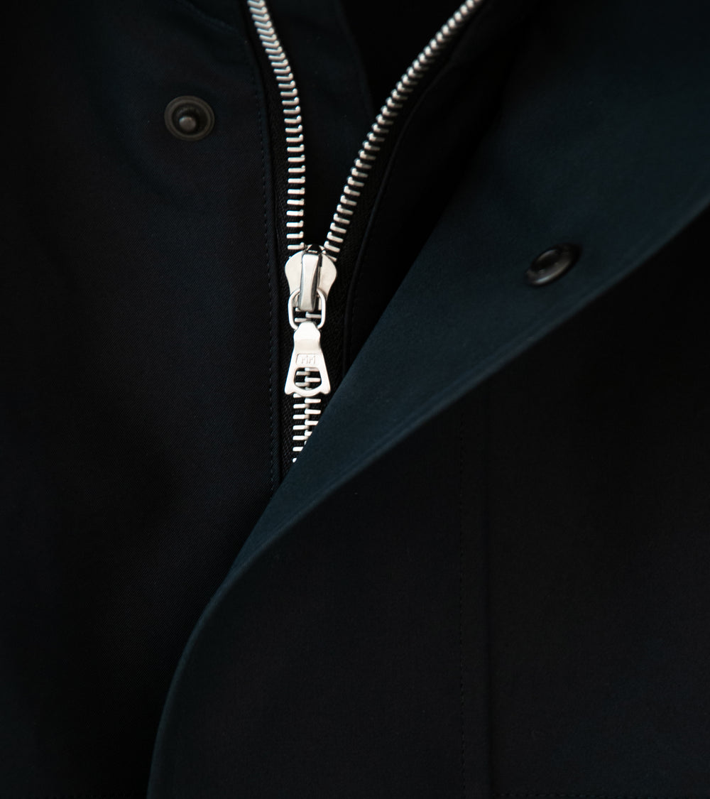 Auralee 'High Density Bonded Cotton Gabardine Blouson' (Dark Navy)