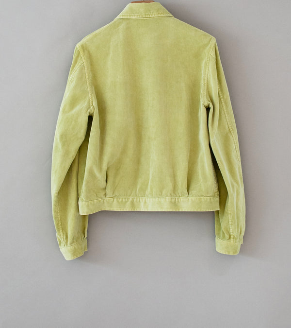 Auralee 'Pigment Dyed Finx Corduroy Blouson' (Dusty Lime