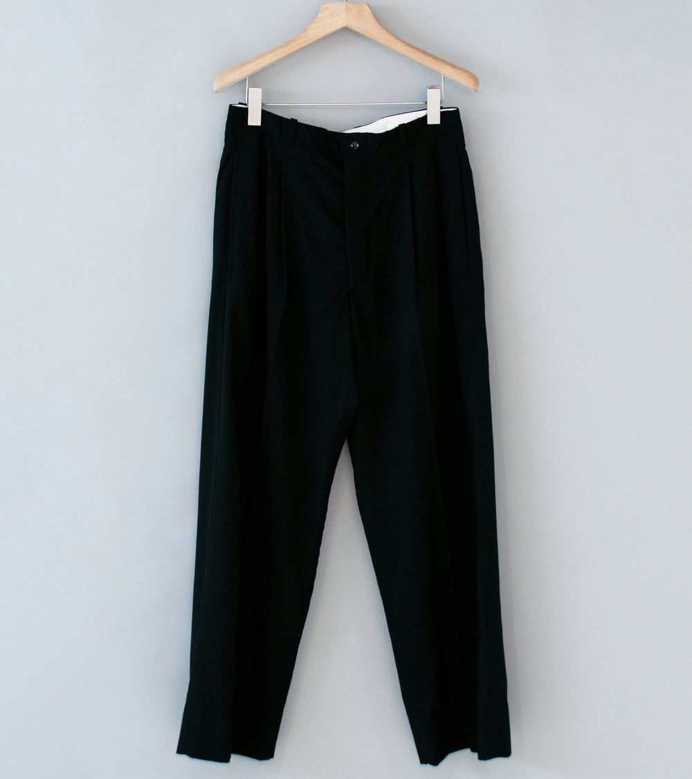 Bauth 'Tropical Wool Two Tuck Trousers' (Black)