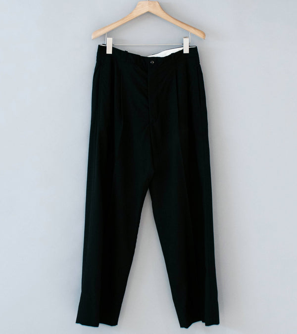 Bauth 'Tropical Wool Two Tuck Trousers' (Black)