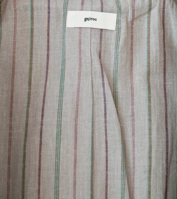 Gajiroc 'Cotton Silk Gabardine Saddle Shoulder Coat' (Khaki)