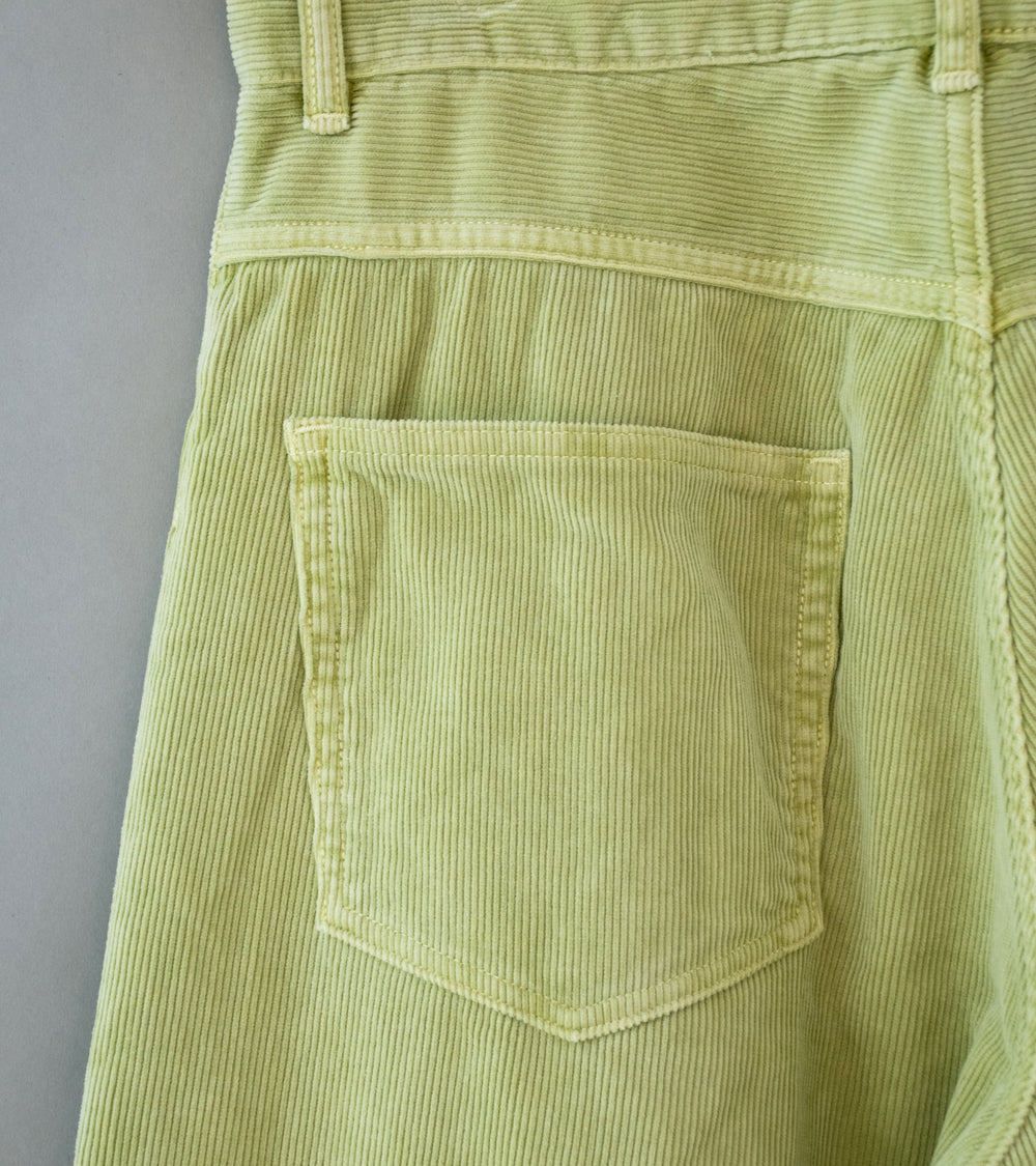 Auralee 'Pigment Dyed Finx Corduroy Wide 5P Pants' (Dusty Lime
