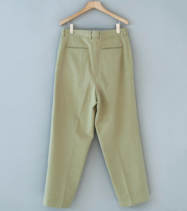 Gajiroc 'Cotton Silk Nep Twill Flat Front Pants' (Beige)