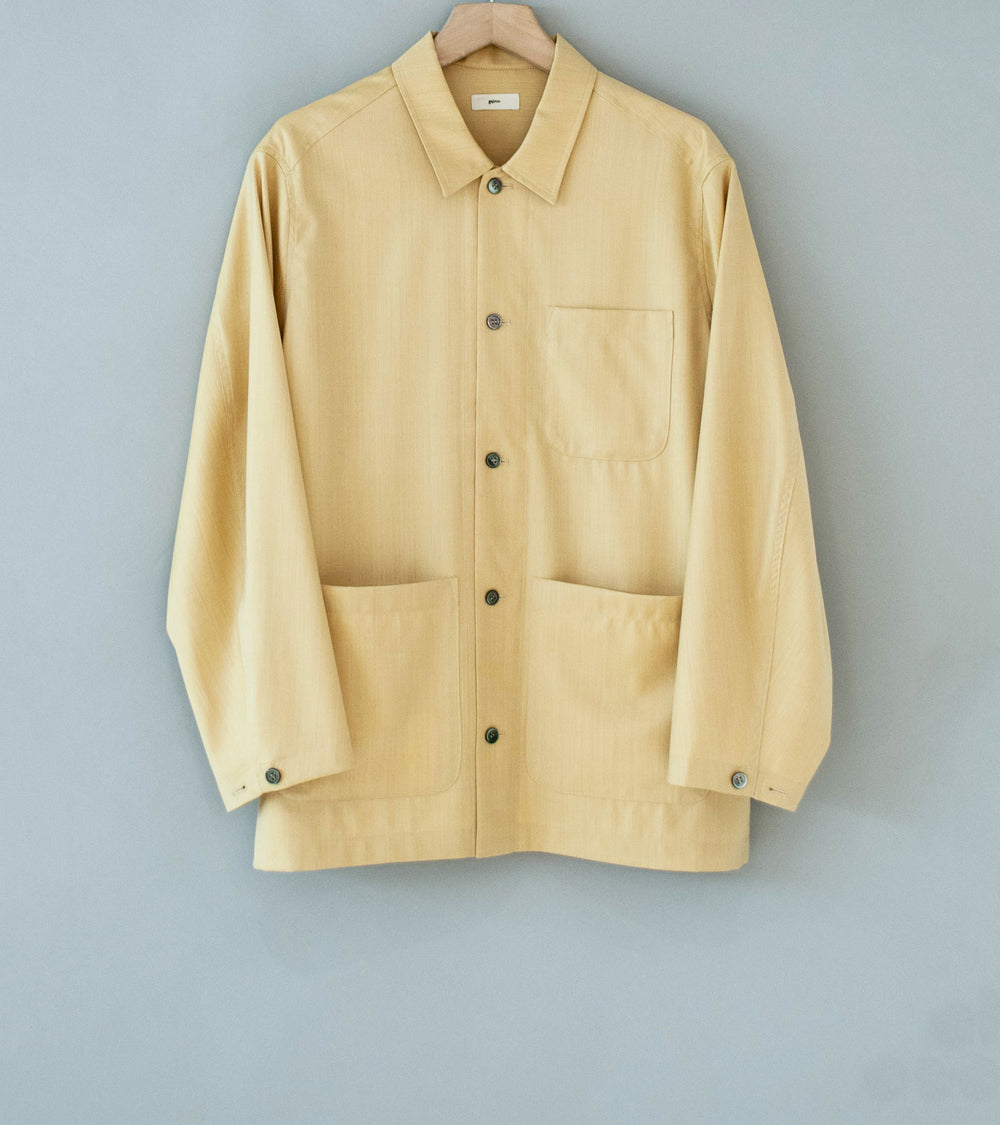 Gajiroc 'Wool Silk Three Pocket Shirt Jacket' (Yellow)