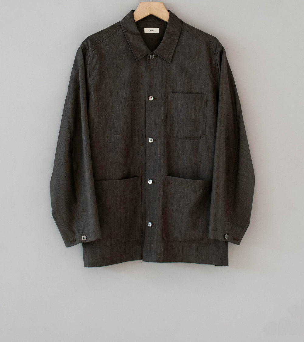 Gajiroc 'Wool Silk Three Pocket Shirt Jacket' (Taupe)