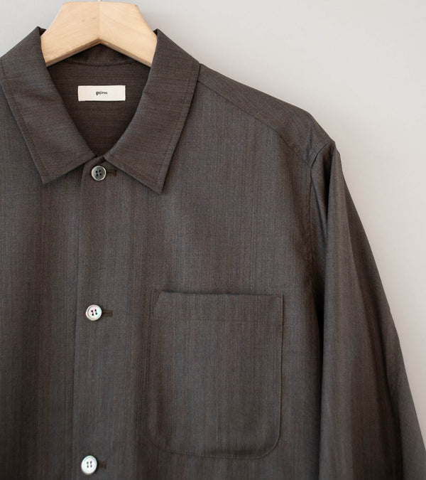 Gajiroc 'Wool Silk Three Pocket Shirt Jacket' (Taupe)