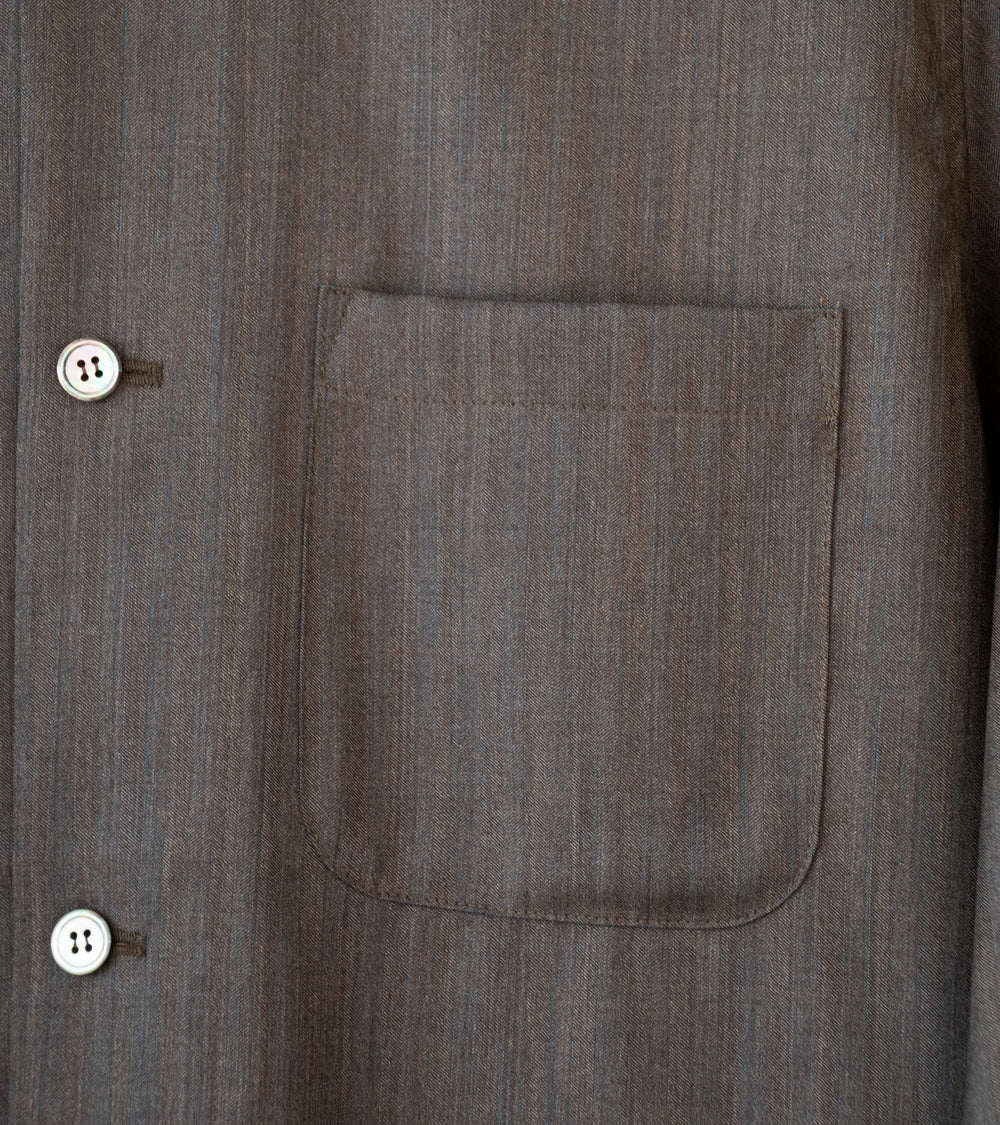 Gajiroc 'Wool Silk Three Pocket Shirt Jacket' (Taupe)